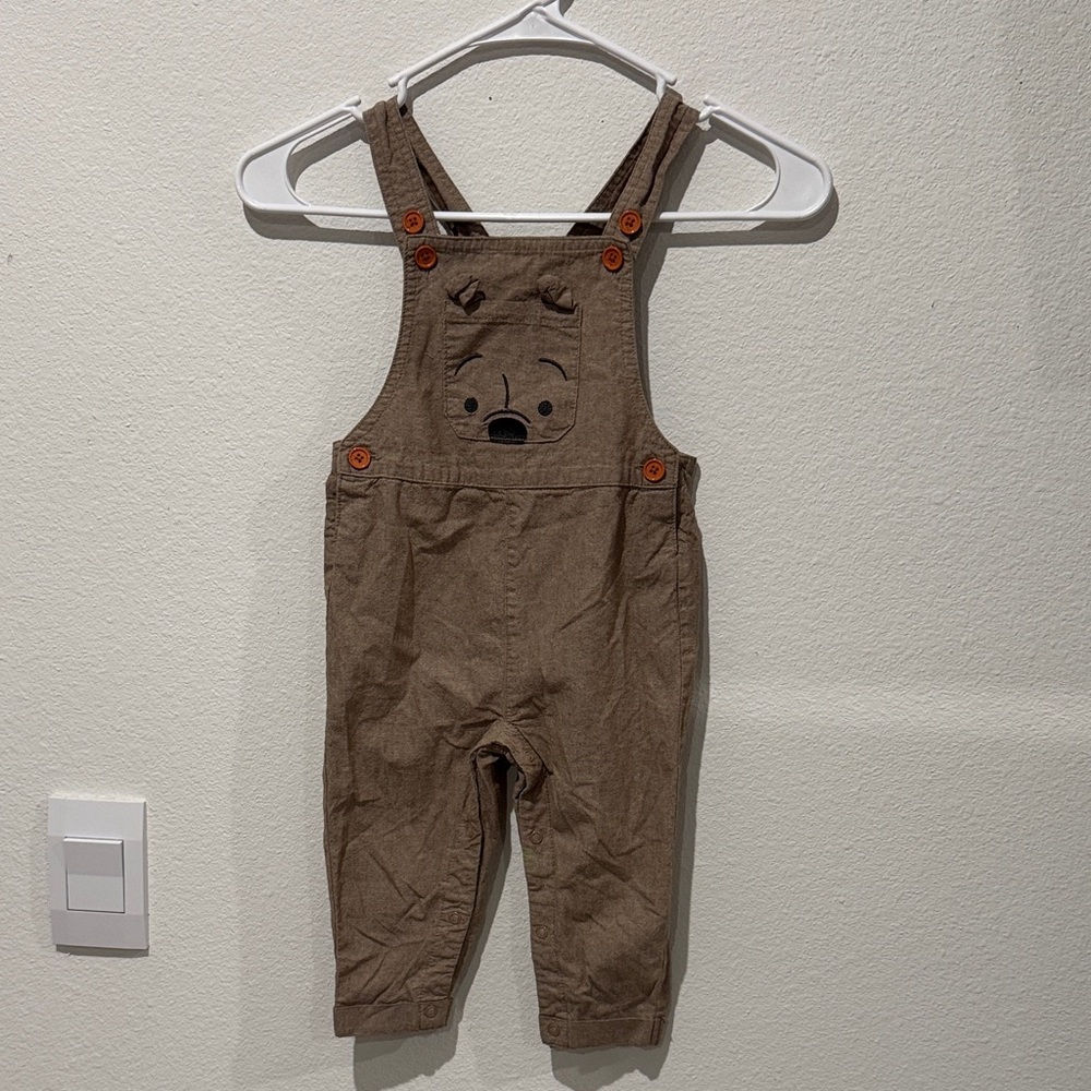 Disney Winnie the Poo Brown Kids Overalls Size 24 M
